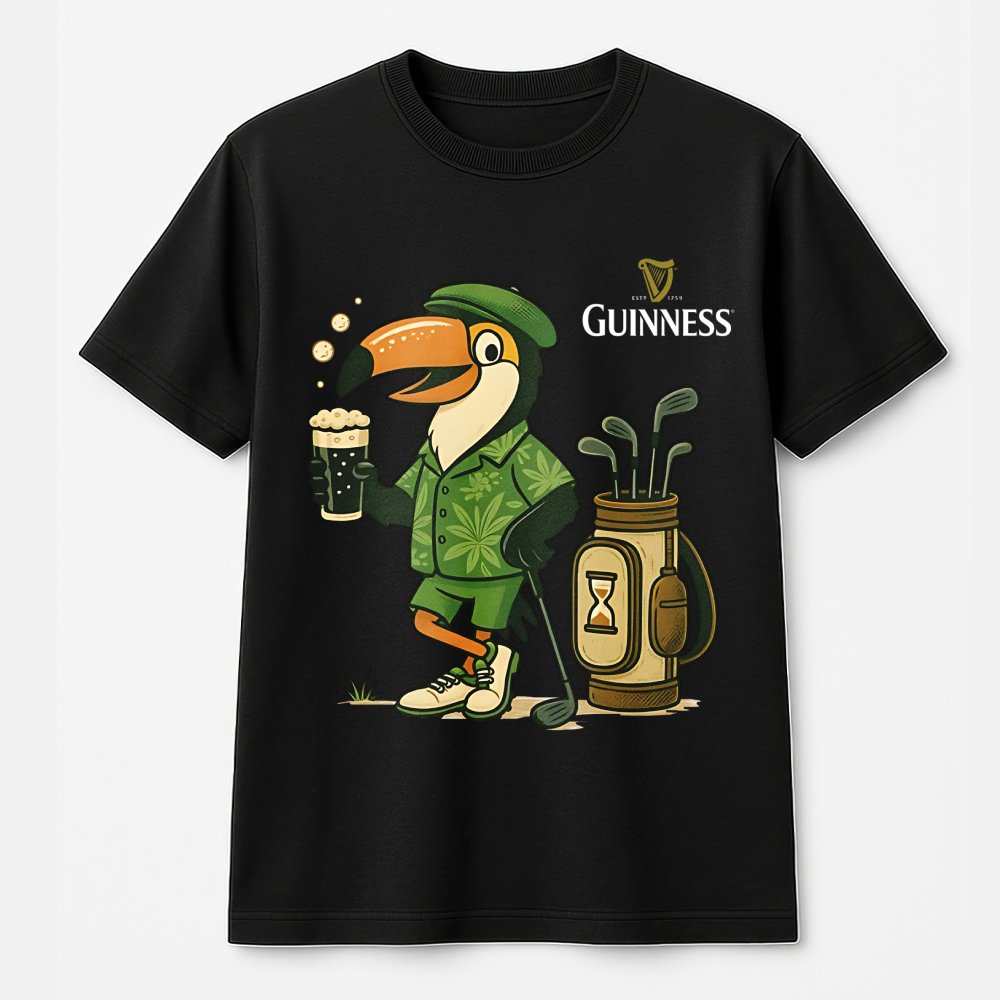 Golf Toucan T-Shirt | Funny Beer Lover Graphic Tee | 100% Premium Cotton | Gift For Golfers And Pub Enthusiasts