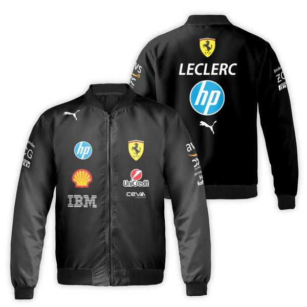 Charles Leclerc F1 Bomber Jacket | Scuderia Ferrari Racing Graphic | Premium Unisex Streetwear | Formula 1 Fan Gift Apparel