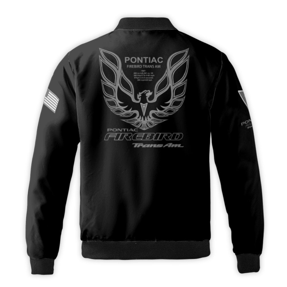 Pontiac Firebird Trans Am Bomber Jacket | Classic Muscle Car Graphic Print | Durable Nylon Windproof Outerwear | Gift For Aut