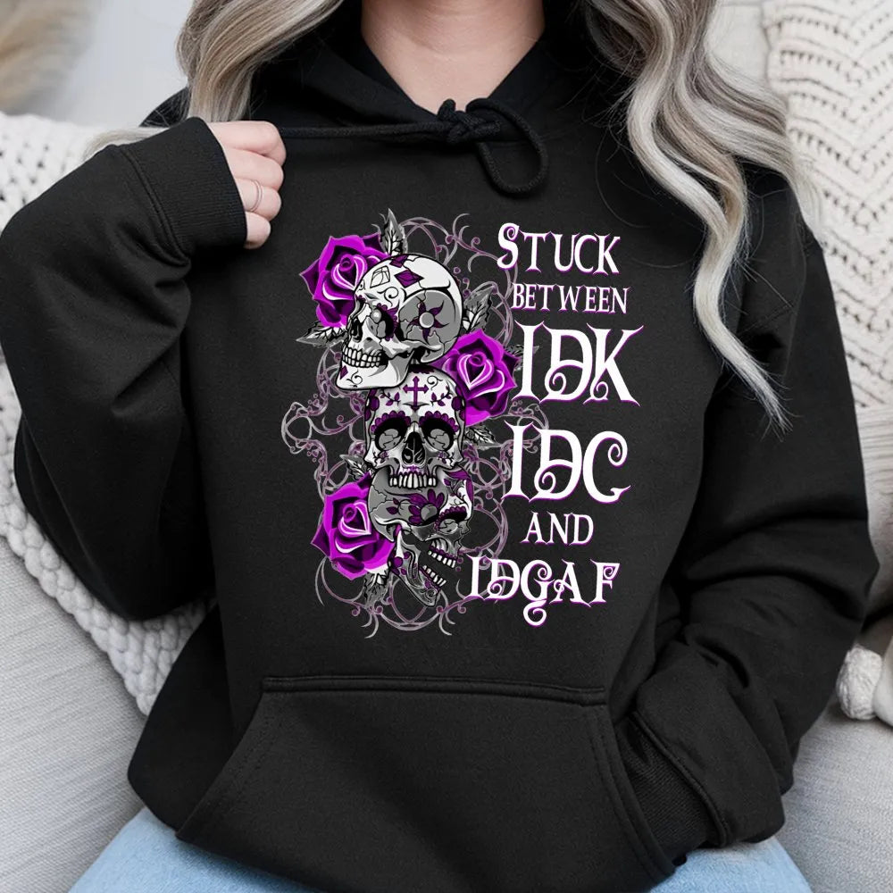 Skull Graphic Hoodie | Purple Rose Gothic Art Print | Premium Cotton Blend Streetwear | Edgy Sarcastic Gift for Her