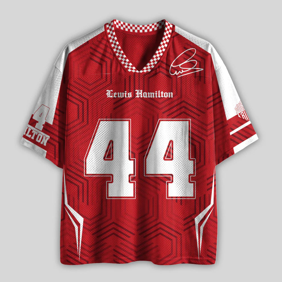 Hamilton #44 Racing Mesh Football Jersey