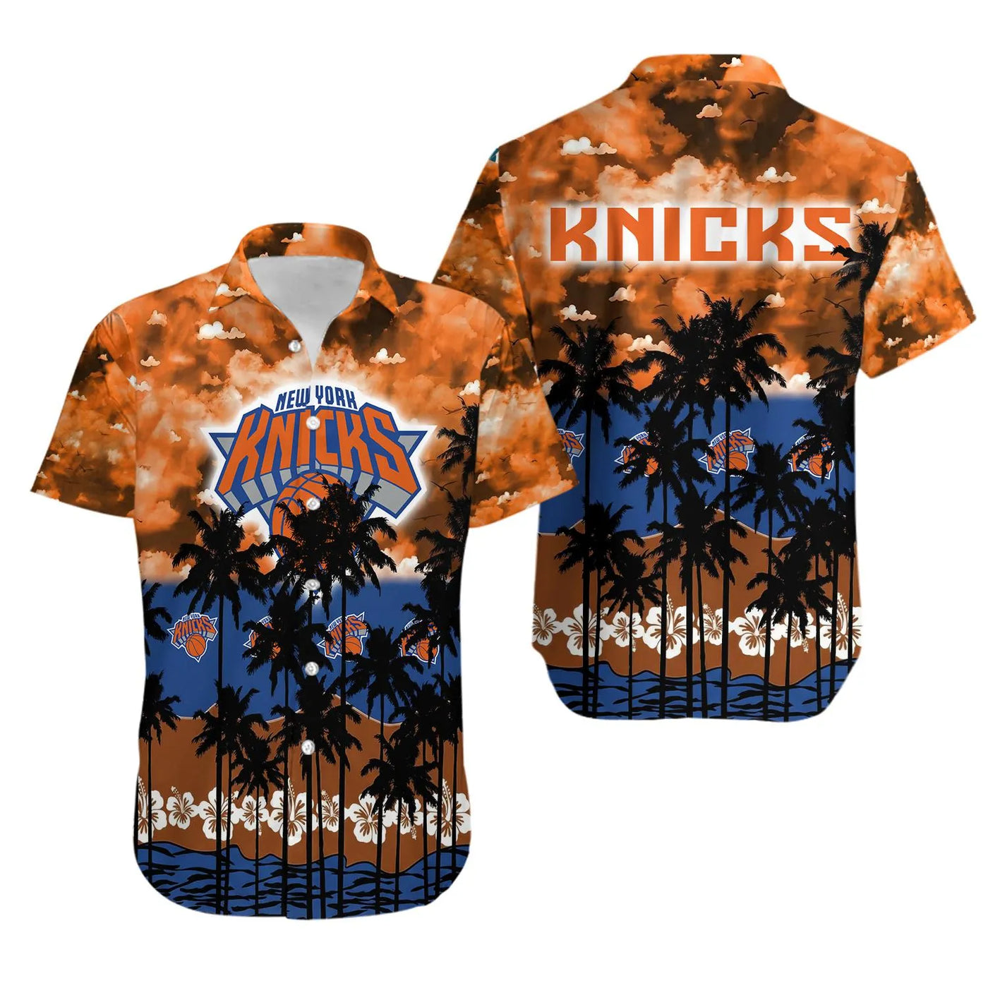 New York Basketball Tropical Hawaiian Shirt | Knicks Team Logo Graphic | Premium Lightweight Fabric | Summer Fan Gift For Men