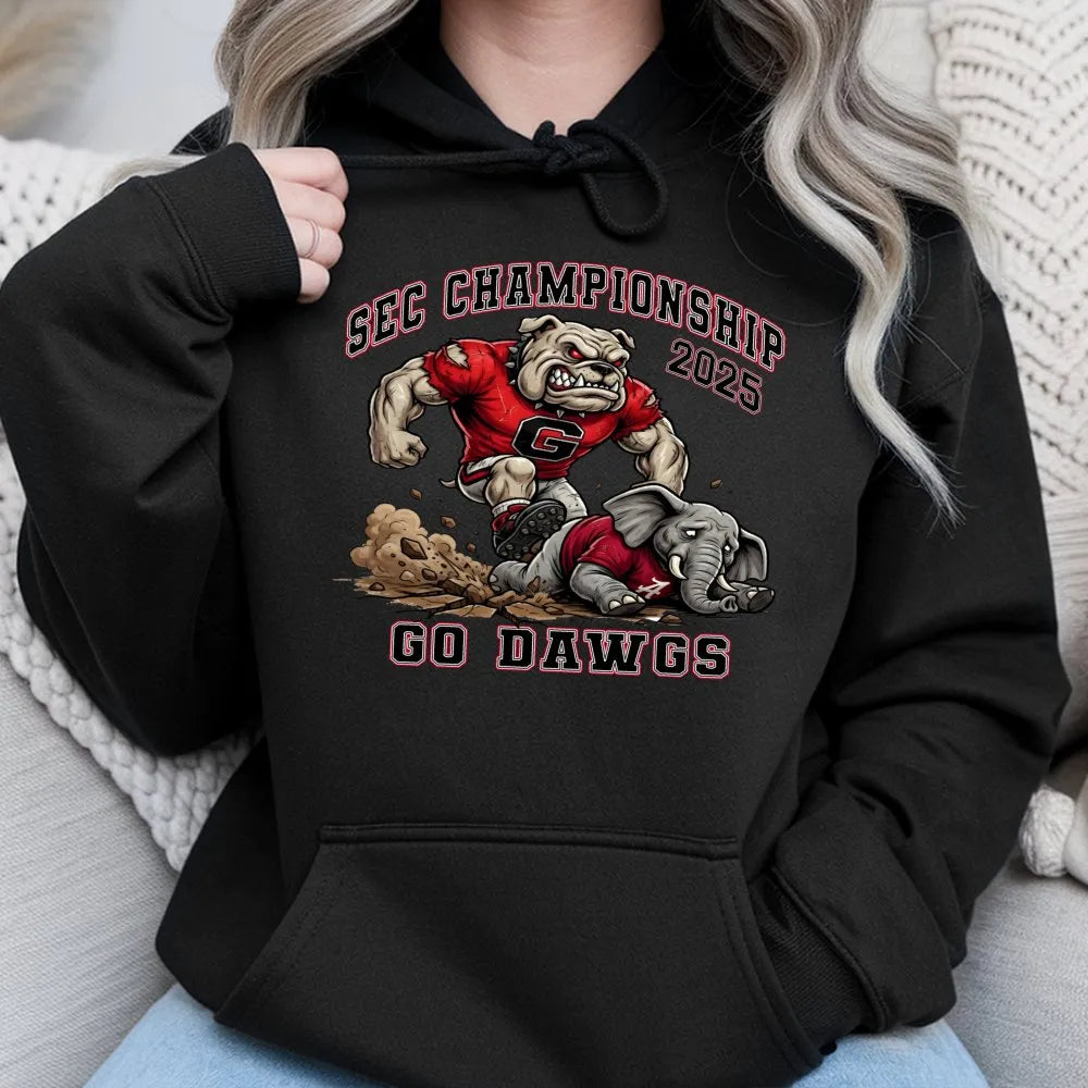 SEC Championship 2025 Hoodie | Georgia Bulldog Football Graphic | Premium Cotton Blend Pullover | Game Day Gift for College F