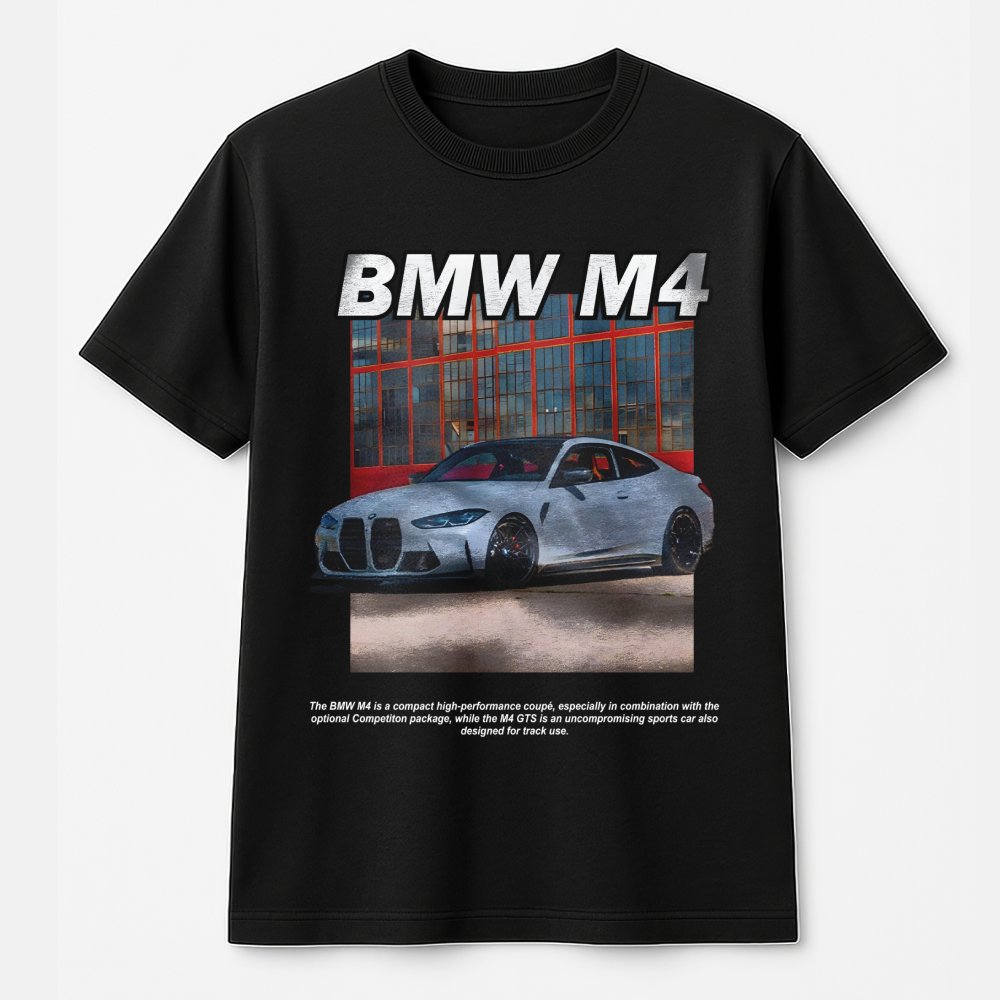 BMW M4 Graphic T-Shirt | High-Performance Coupe Streetwear | Premium Cotton Car Enthusiast Tee | Gift for Him