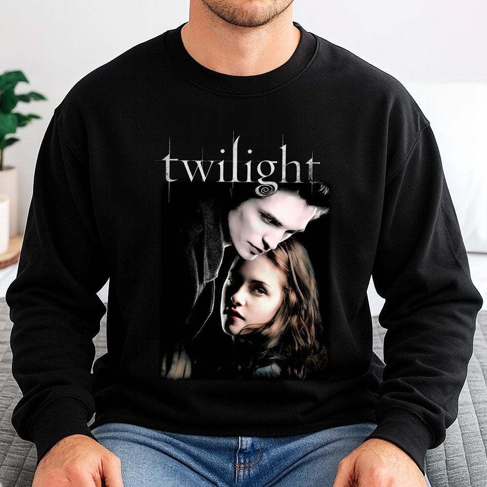 Twilight Saga Sweatshirt | Edward and Bella Graphic Print | Soft Cotton Blend Crewneck | Nostalgic 2000s Movie Fan Gift