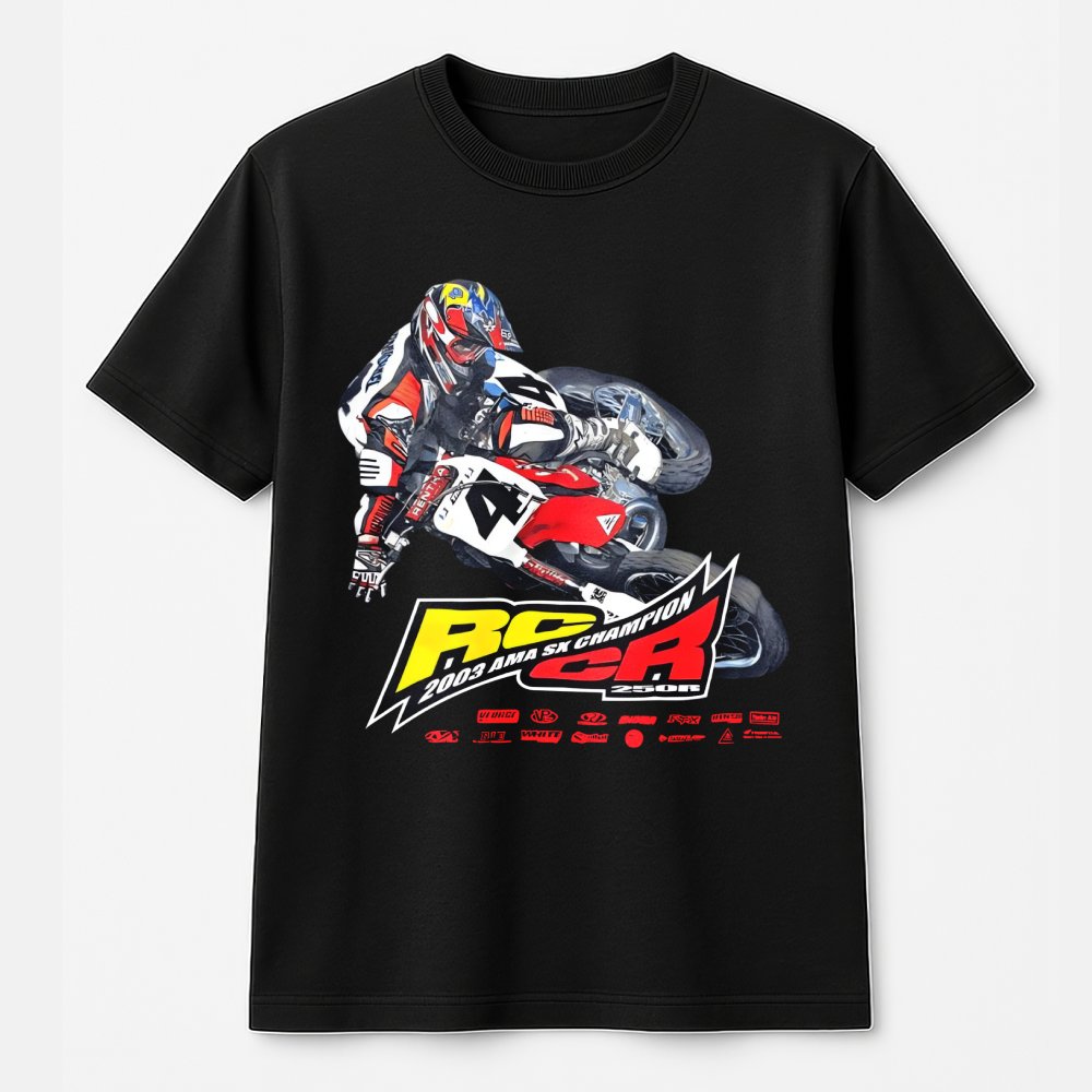 2003 Ricky Carmichael Motocross T-Shirt | Vintage AMA Supercross Champion Graphic | Premium 100% Cotton Tee | Retro Dirt Bike