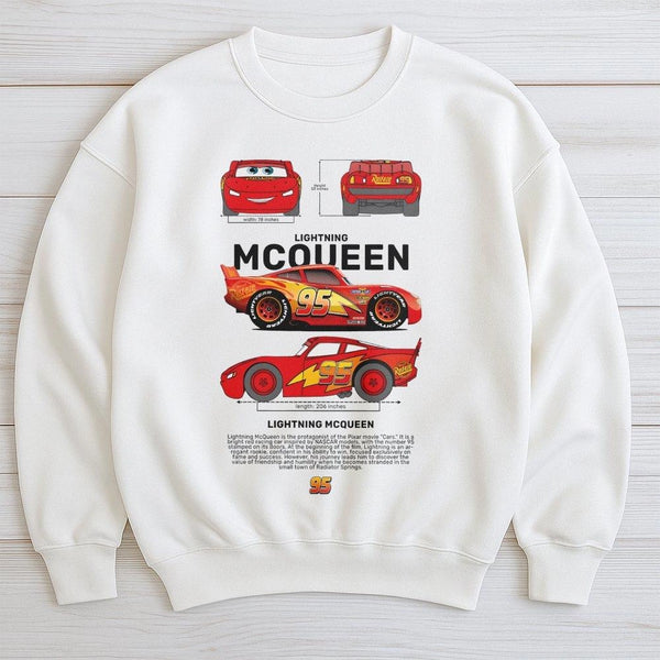 Racing Car Sweatshirt | Number 95 Blueprint Graphic Design | Premium Cotton Blend | Retro Car Lover Gift for Men and Kids