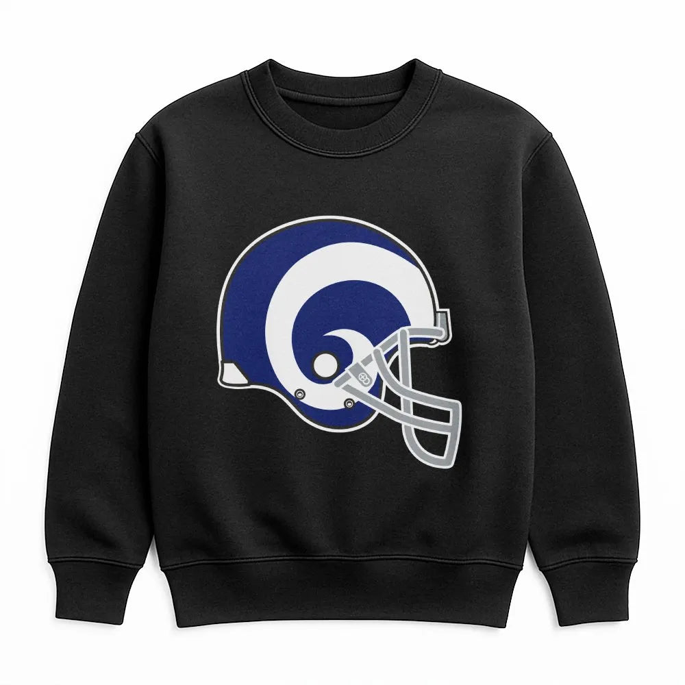 Los Angeles Rams Football Helmet Sweatshirt | Vintage Style Graphic Print | Premium Cotton Blend | Unisex Fan Gear Gift for N