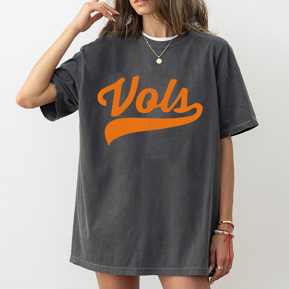 Vols T-Shirt | Retro Script College Sports Design | 100% Cotton Premium Apparel | Tennessee Game Day Fan Gift for Men and Wom