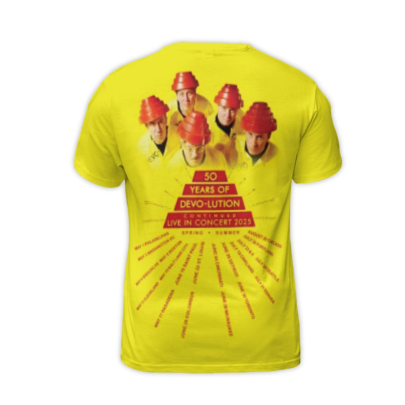 Devo 50 Years Of Devo-Lution Tour T-Shirt | 2025 Concert Graphic Print | Premium Polyester Spandex | Vintage New Wave Music F