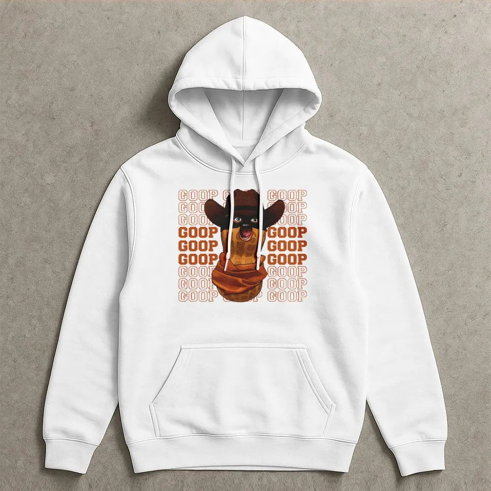 Goop Cowboy Peanut Hoodie | Funny Meme Graphic Streetwear | Premium Cotton Blend | Quirky Gift for Internet Culture Fans