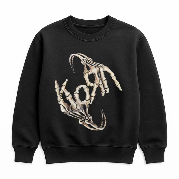 Nu Metal Band Skeleton Hands Sweatshirt | Gothic Rock Music Graphic Crewneck | Premium Cotton Blend | Unisex Alternative Aest