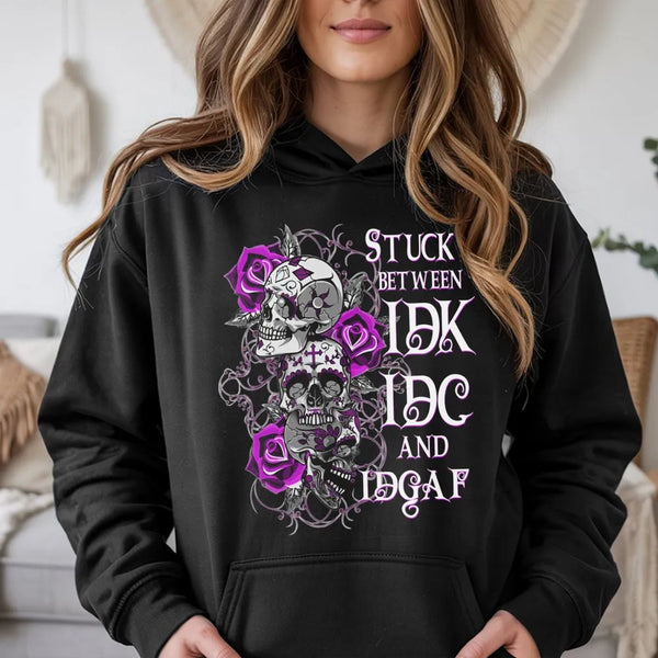 Skull Graphic Hoodie | Purple Rose Gothic Art Print | Premium Cotton Blend Streetwear | Edgy Sarcastic Gift for Her