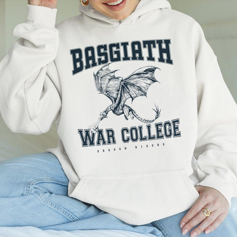 Basgiath War College Hoodie | Dragon Rider Fantasy Book Design | Premium Cotton Blend Sweatshirt | Gift for Booktok Readers