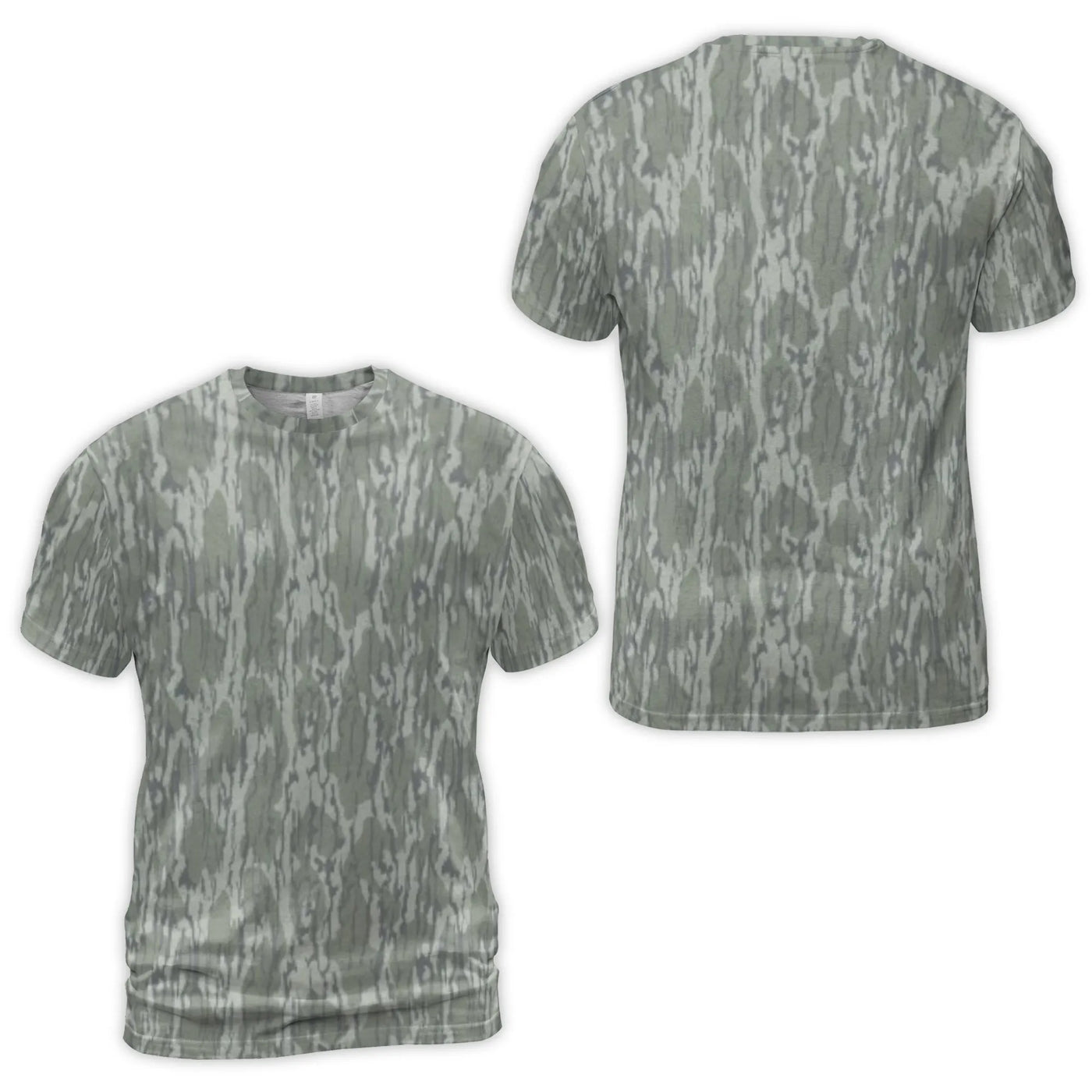 Marsh Camouflage 3D T-Shirt | Vintage Waterfowl Print All-Over Graphic Tee | Soft Polyester Blend | Premium Gift for Hunters 