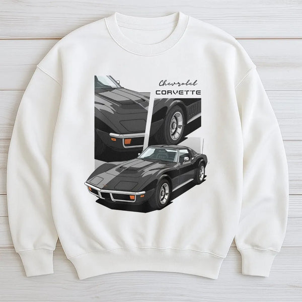 Chevrolet Corvette C3 Sweatshirt | Vintage Stingray Sports Car Graphic | Premium Cotton Blend | Gift for Classic Car Enthusia
