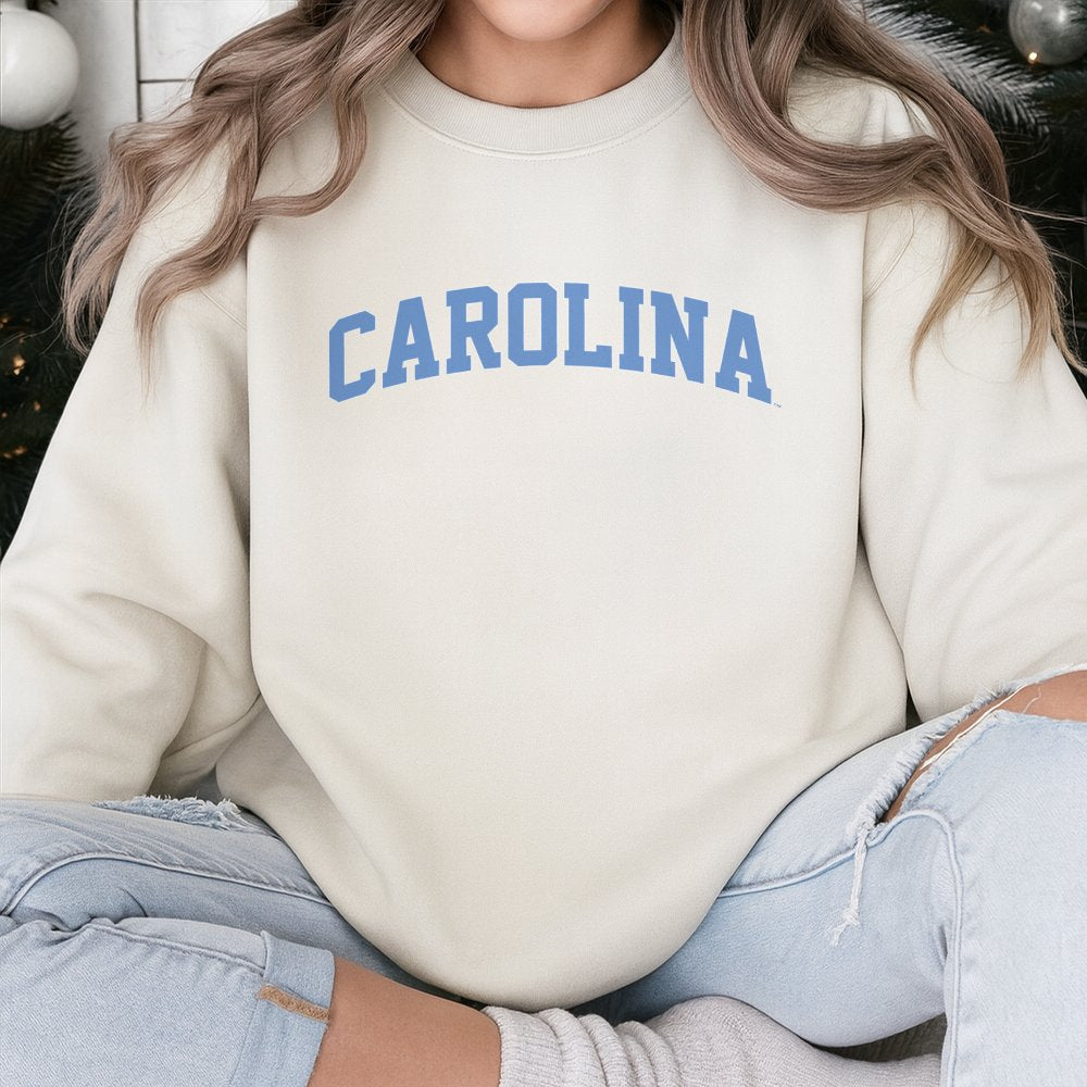 Carolina Crewneck Sweatshirt | Vintage Collegiate Lettering | Premium Cotton Blend | Unisex Comfort Gift for University Stude