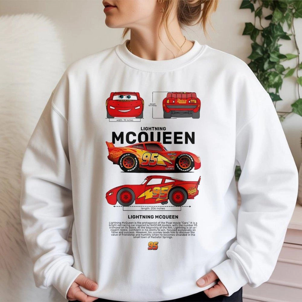 Racing Car Sweatshirt | Number 95 Blueprint Graphic Design | Premium Cotton Blend | Retro Car Lover Gift for Men and Kids