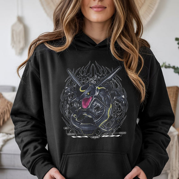 Legendary Dragon Hoodie | Dark Cyber Aesthetic Graphic | Premium Cotton Blend | Anime Gaming Apparel Gift for Gamers