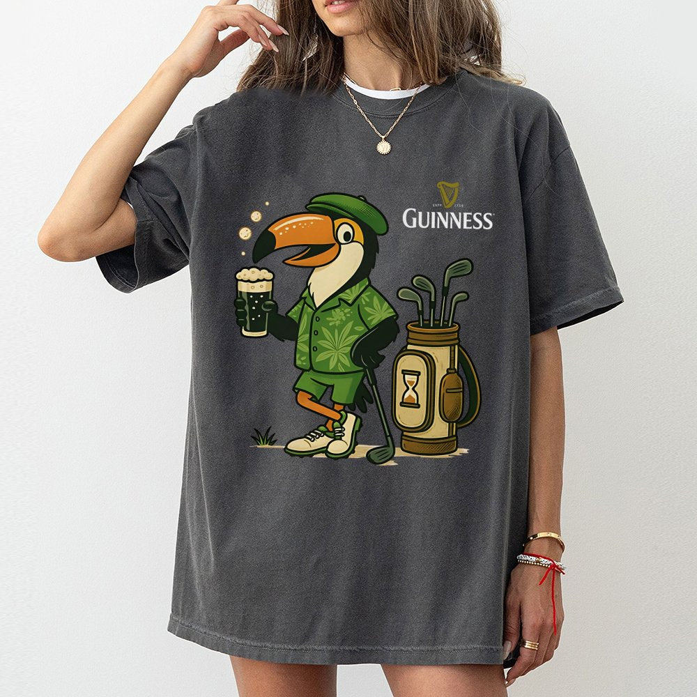 Golf Toucan T-Shirt | Funny Beer Lover Graphic Tee | 100% Premium Cotton | Gift For Golfers And Pub Enthusiasts