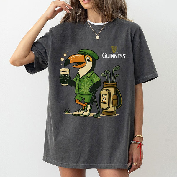 Golf Toucan T-Shirt | Funny Beer Lover Graphic Tee | 100% Premium Cotton | Gift For Golfers And Pub Enthusiasts