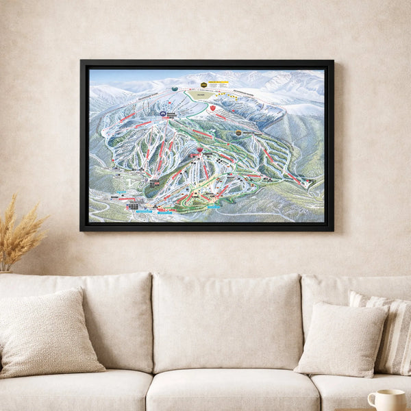 Winter Park Ski Resort Trail Map Canvas | Detailed Mountain Landscape Wall Art | Premium Gallery Wrapped Decor | Gift for Ski
