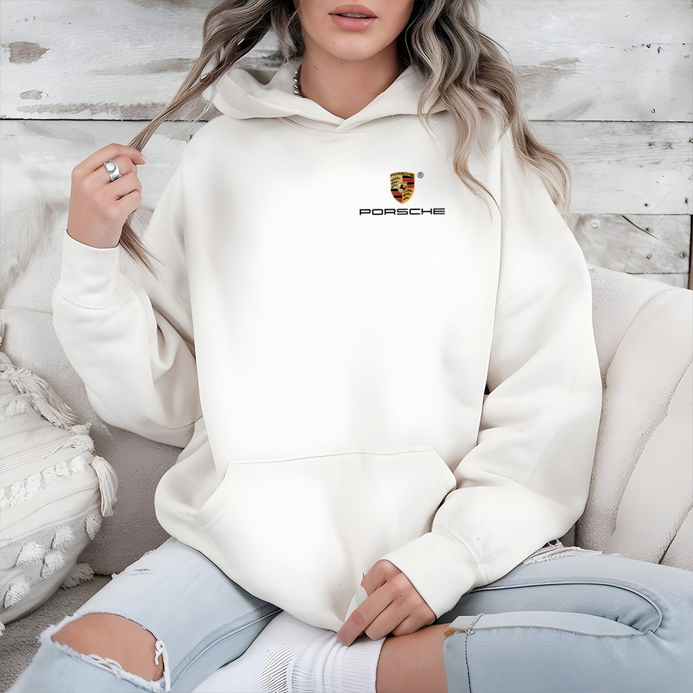 Luxury Sports Car Hoodie | Minimalist German Auto Logo Print | Premium Cotton Blend Pullover | Unisex Racing Enthusiast Gift