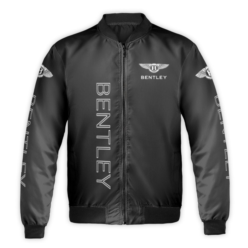 Luxury Car Bomber Jacket | Winged Logo Graphic Print | Durable Nylon Shell | Premium Gift for Automotive Enthusiasts