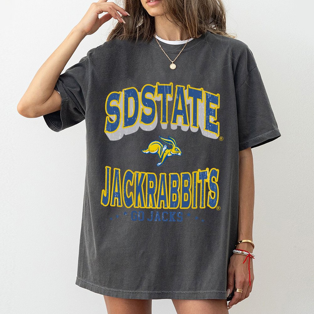 SDSU Jackrabbits T-Shirt | Vintage Collegiate Mascot Graphic | Premium 100% Cotton | South Dakota State University Fan Appare
