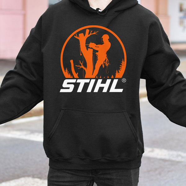 Arborist Chainsaw Hoodie | Professional Tree Surgeon Graphic | Cotton-Blend Premium Workwear | Durable Gift for Loggers and L