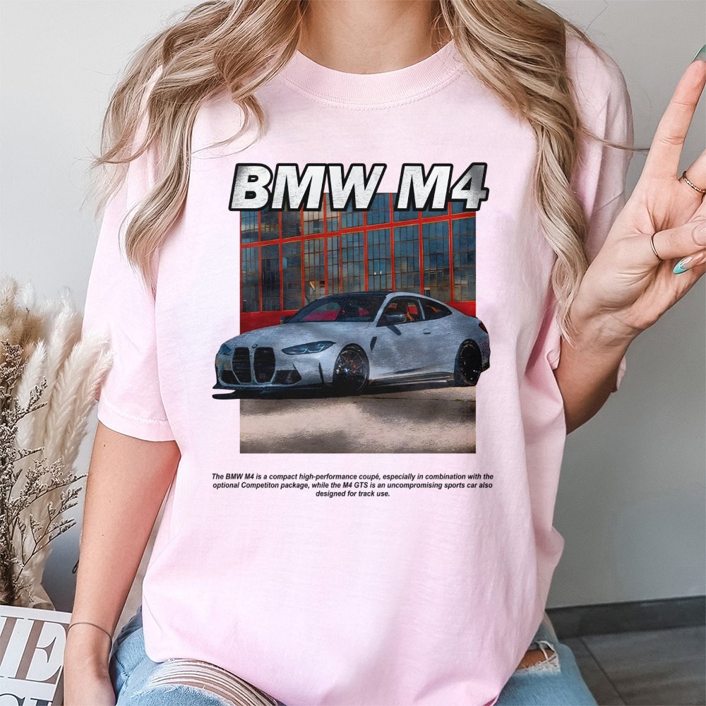 BMW M4 Graphic T-Shirt | High-Performance Coupe Streetwear | Premium Cotton Car Enthusiast Tee | Gift for Him