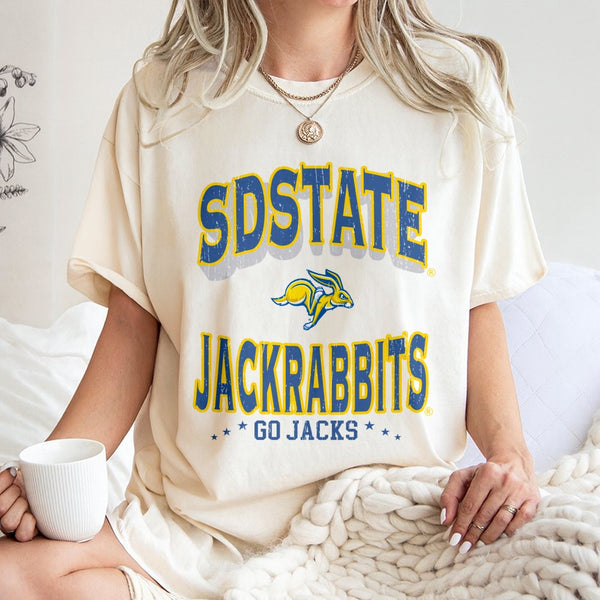 SDSU Jackrabbits T-Shirt | Vintage Collegiate Mascot Graphic | Premium 100% Cotton | South Dakota State University Fan Appare