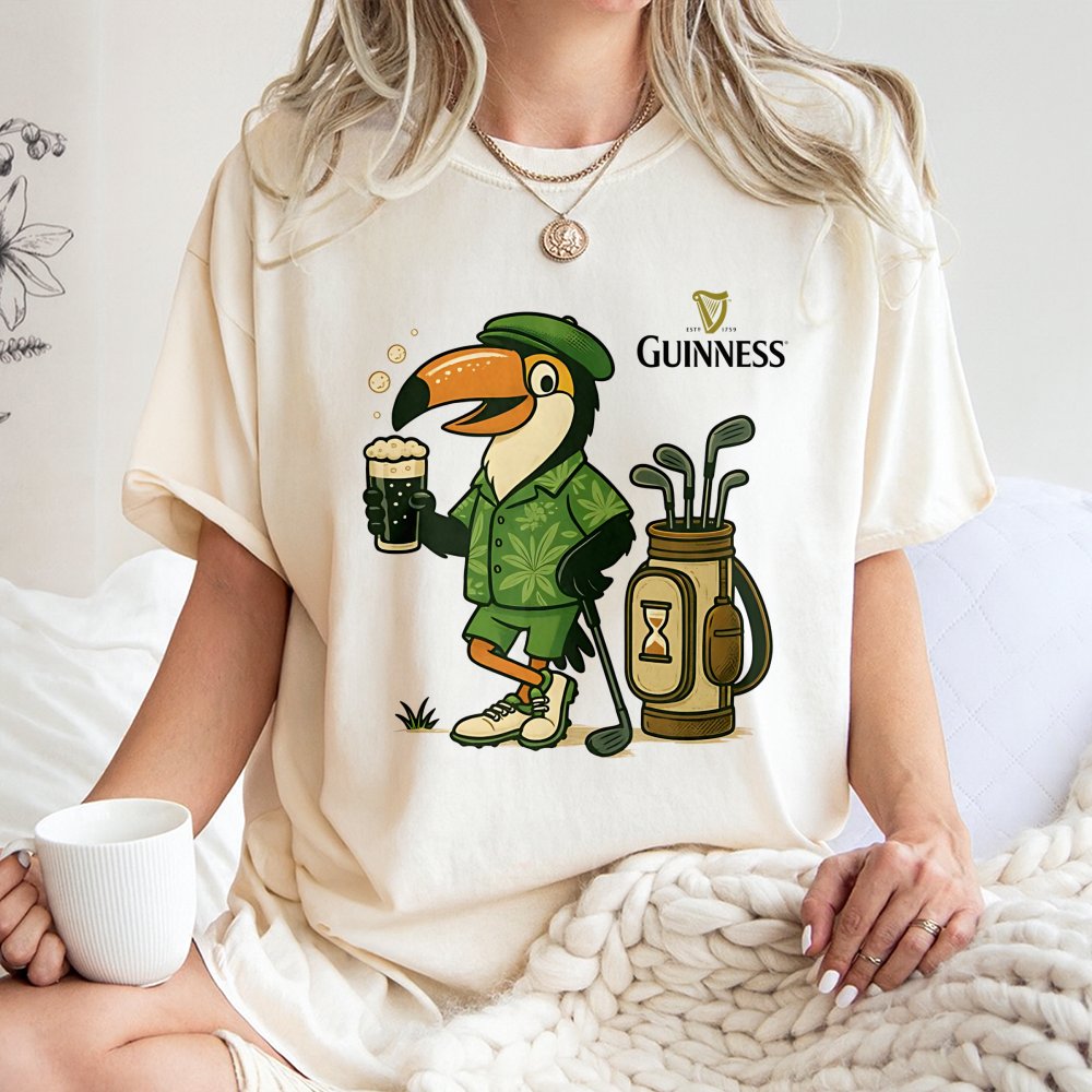 Golf Toucan T-Shirt | Funny Beer Lover Graphic Tee | 100% Premium Cotton | Gift For Golfers And Pub Enthusiasts