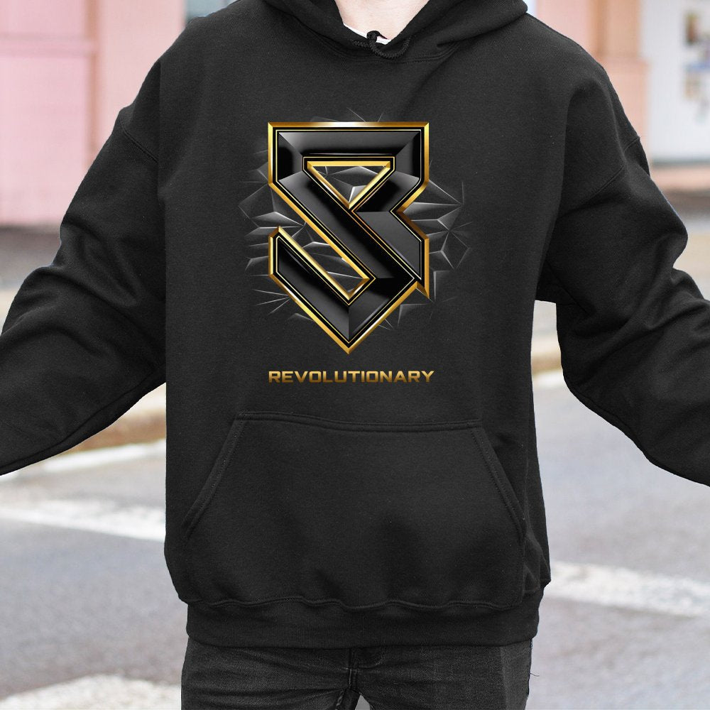 Wrestling Graphic Hoodie | Revolutionary Gold Black Logo Design | Premium Cotton Blend | Gift for Pro Wrestling Fans Unisex P