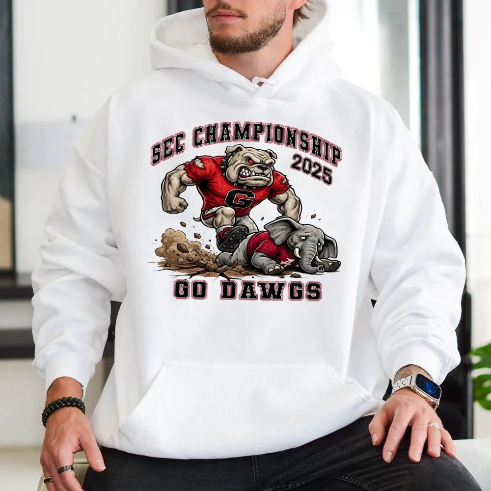 SEC Championship 2025 Hoodie | Georgia Bulldog Football Graphic | Premium Cotton Blend Pullover | Game Day Gift for College F