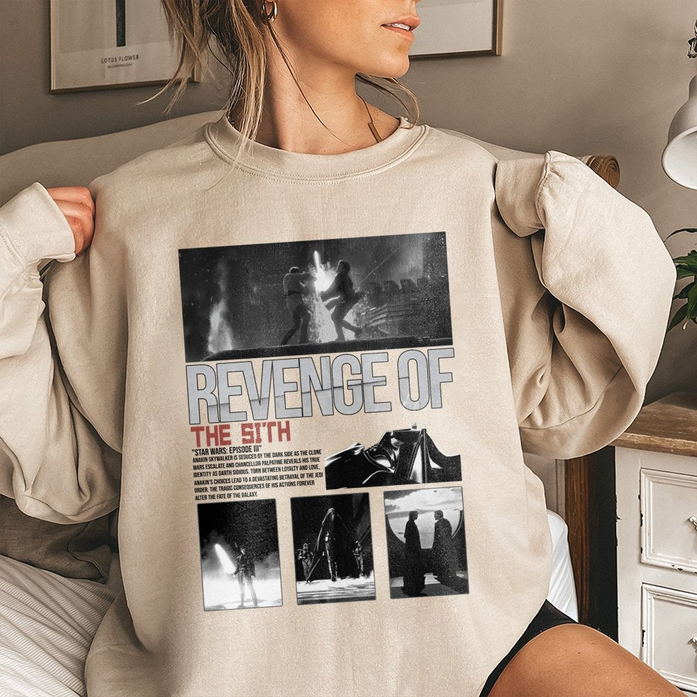 Revenge Of The Sith Sweatshirt | Retro 90s Vintage Movie Poster Graphic | Cotton Blend Premium Pullover | Sci-Fi Fan Gift For