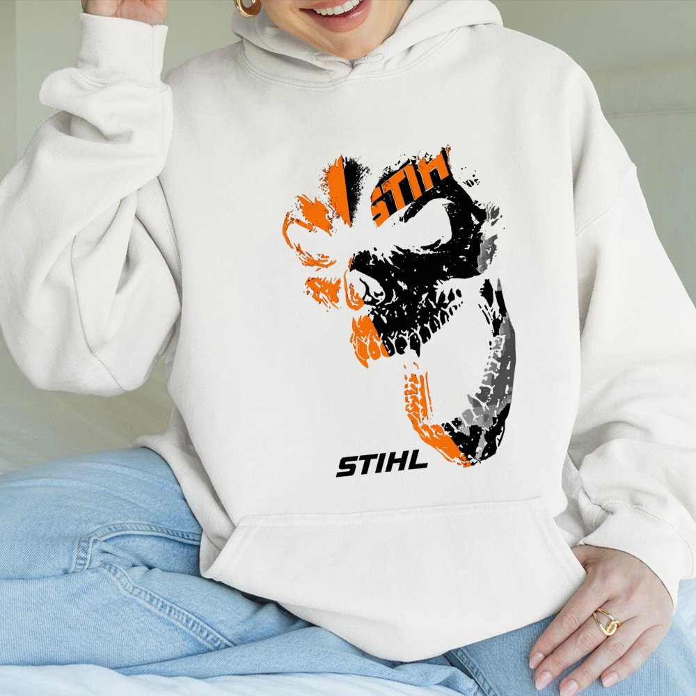 Graphic Skull Hoodie | Distressed Chainsaw Mechanic Design | Premium Cotton Blend | Gift for Construction Workers and Equipme