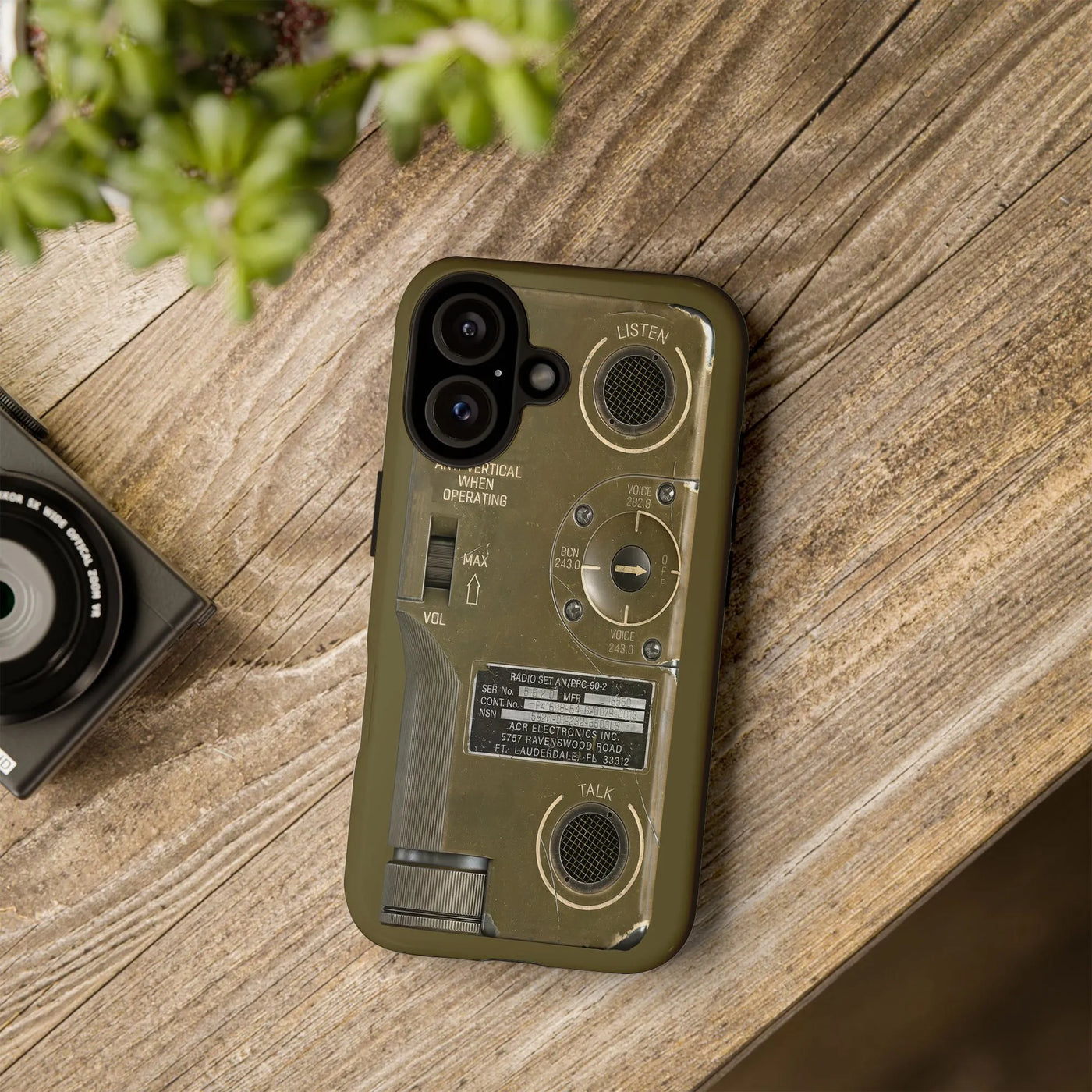 Military Radio iPhone Case | Vintage AN/PRC-90-2 Walkie Talkie Design | Dual-Layer Polycarbonate Protection | Unique Gift for