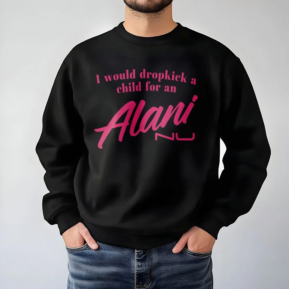 Alani Nu Sweatshirt | Funny Energy Drink Quote Graphic Tee | Premium Cotton Blend Crewneck | Gift for Caffeine Addicts & Gym 