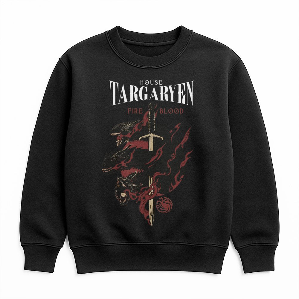 Targaryen Dragon Sweatshirt | Fire and Blood Fantasy Graphic | Premium Cotton Blend | Gift for Fantasy Show Fans