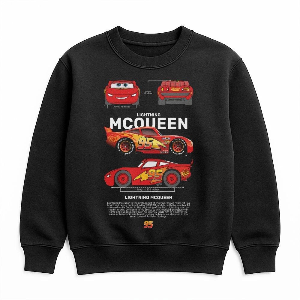 Racing Car Sweatshirt | Number 95 Blueprint Graphic Design | Premium Cotton Blend | Retro Car Lover Gift for Men and Kids