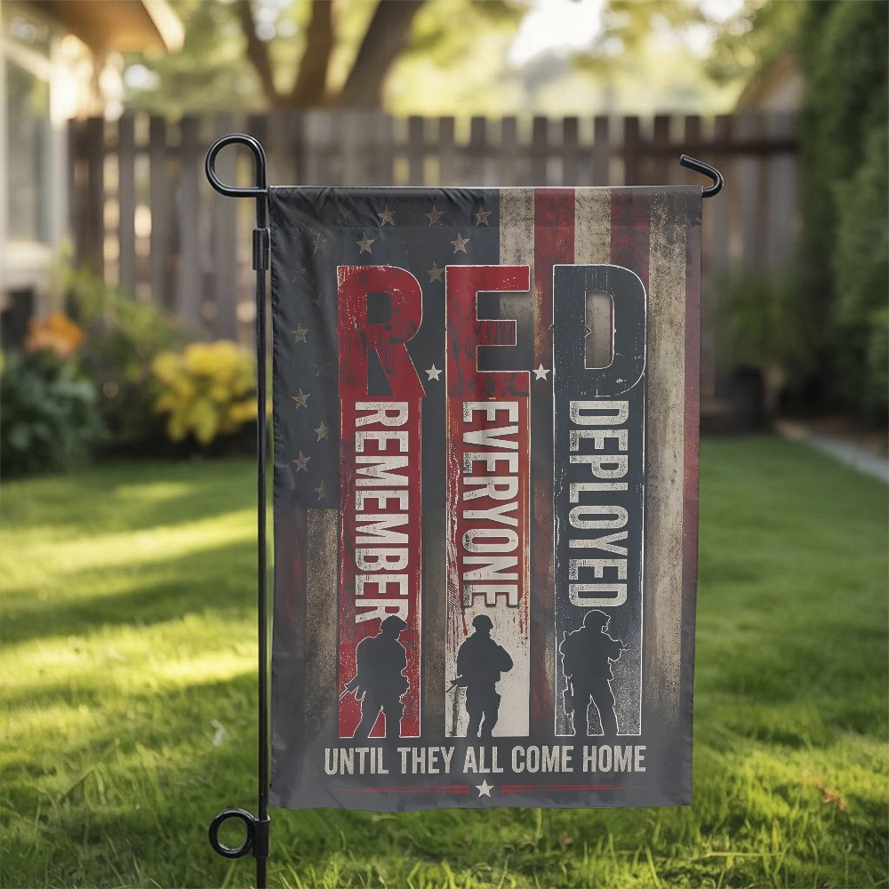 R.E.D. Friday Garden Flag | Remember Everyone Deployed Vintage Design | Double-Sided Polyester | Support Our Troops Gift for 