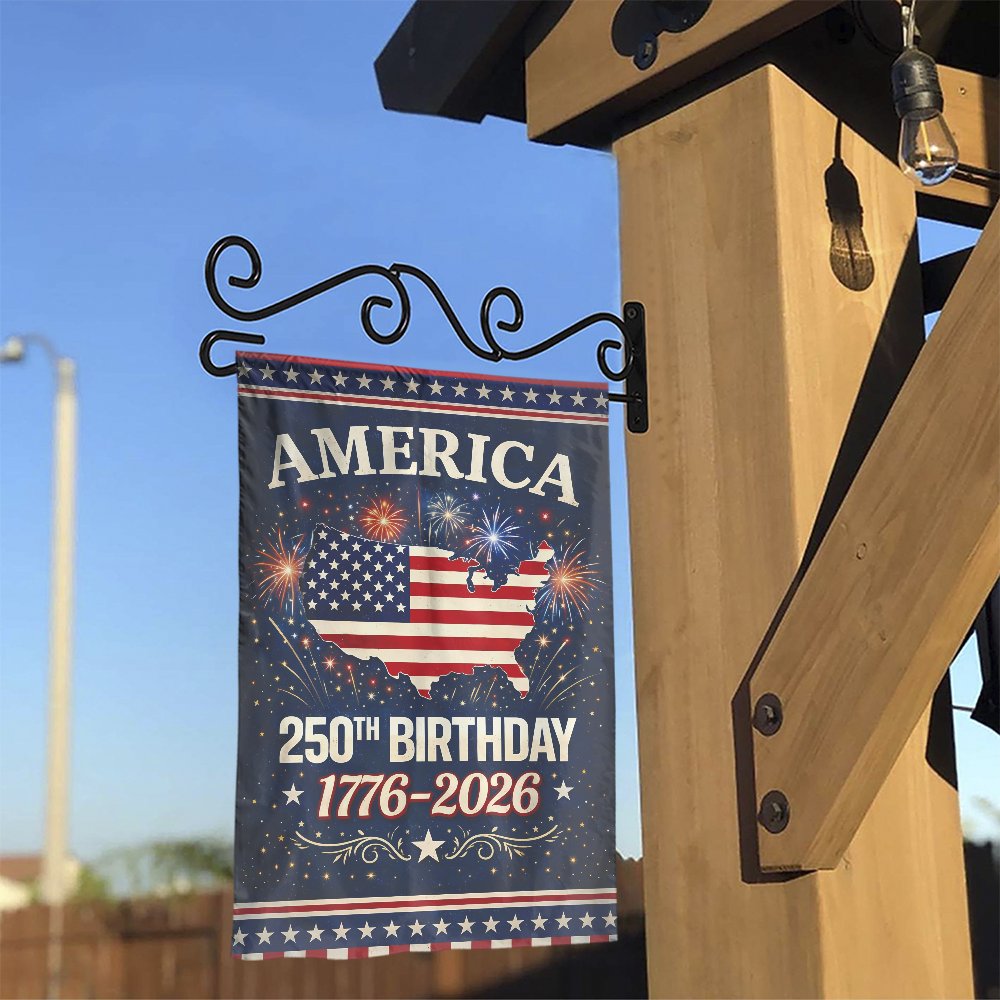 America 250th Birthday Garden Flag | 1776-2026 Patriotic Yard Banner | Weather-Resistant Polyester Decor | Commemorative USA 