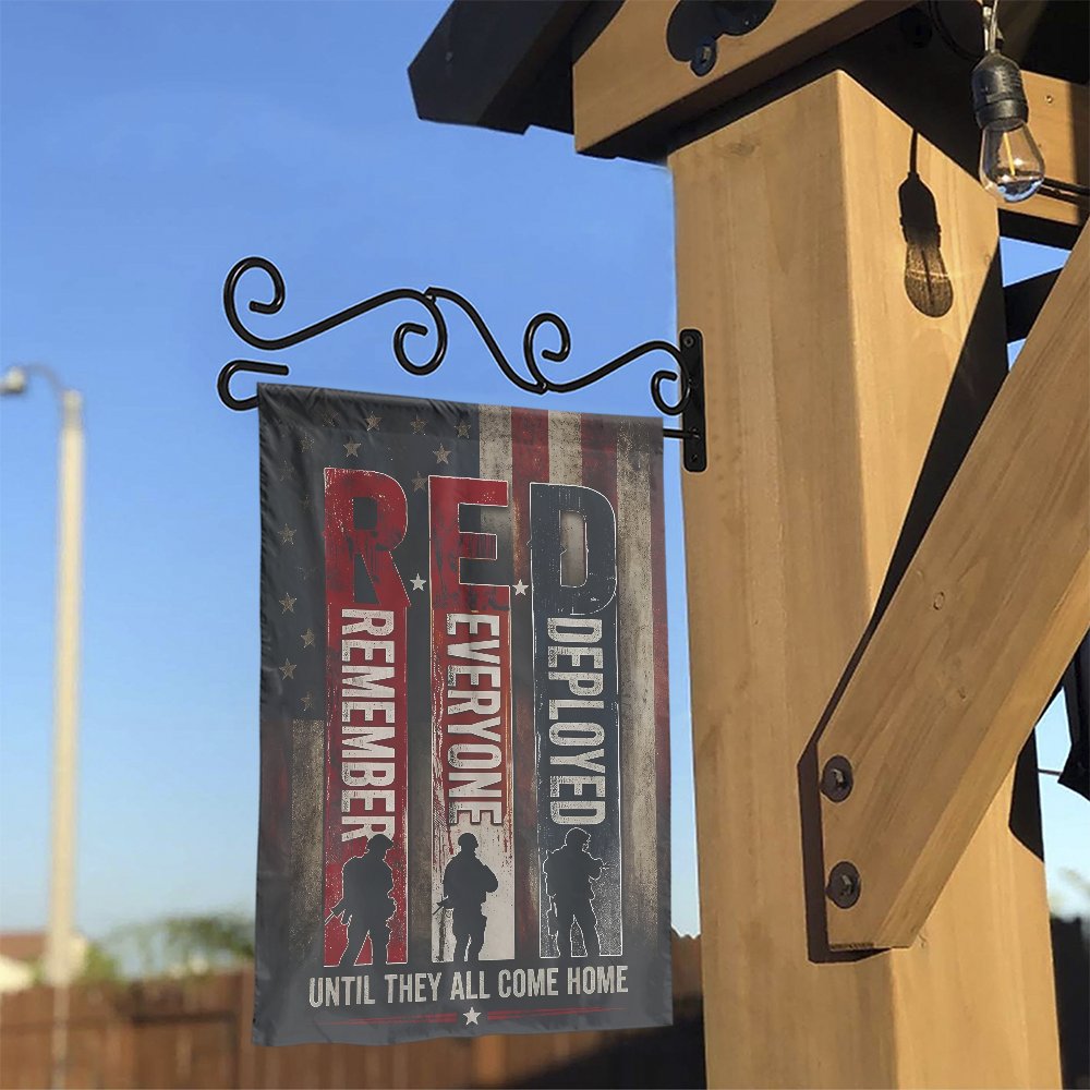 R.E.D. Friday Garden Flag | Remember Everyone Deployed Vintage Design | Double-Sided Polyester | Support Our Troops Gift for 